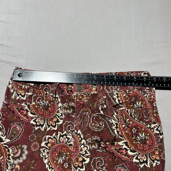 Sterling & Stitch‎ Flare Pants Womens 27x32.5 Brown Paisley Corduroy Boho Retro - Picture 11 of 16